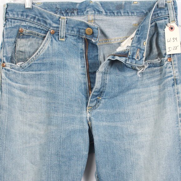 Vintage Lee Women's Rider Jeans 34x28 Blue Boot Cut Flare 100% Cotton - Picture 3 of 10